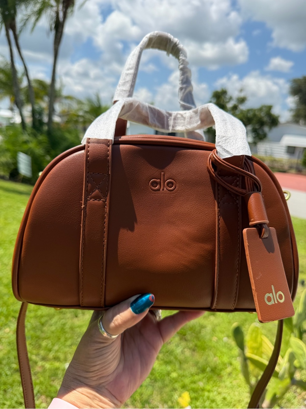 ALO Yoga Cognac Mini Dome Crossbody Bag - Picture 14 of 14